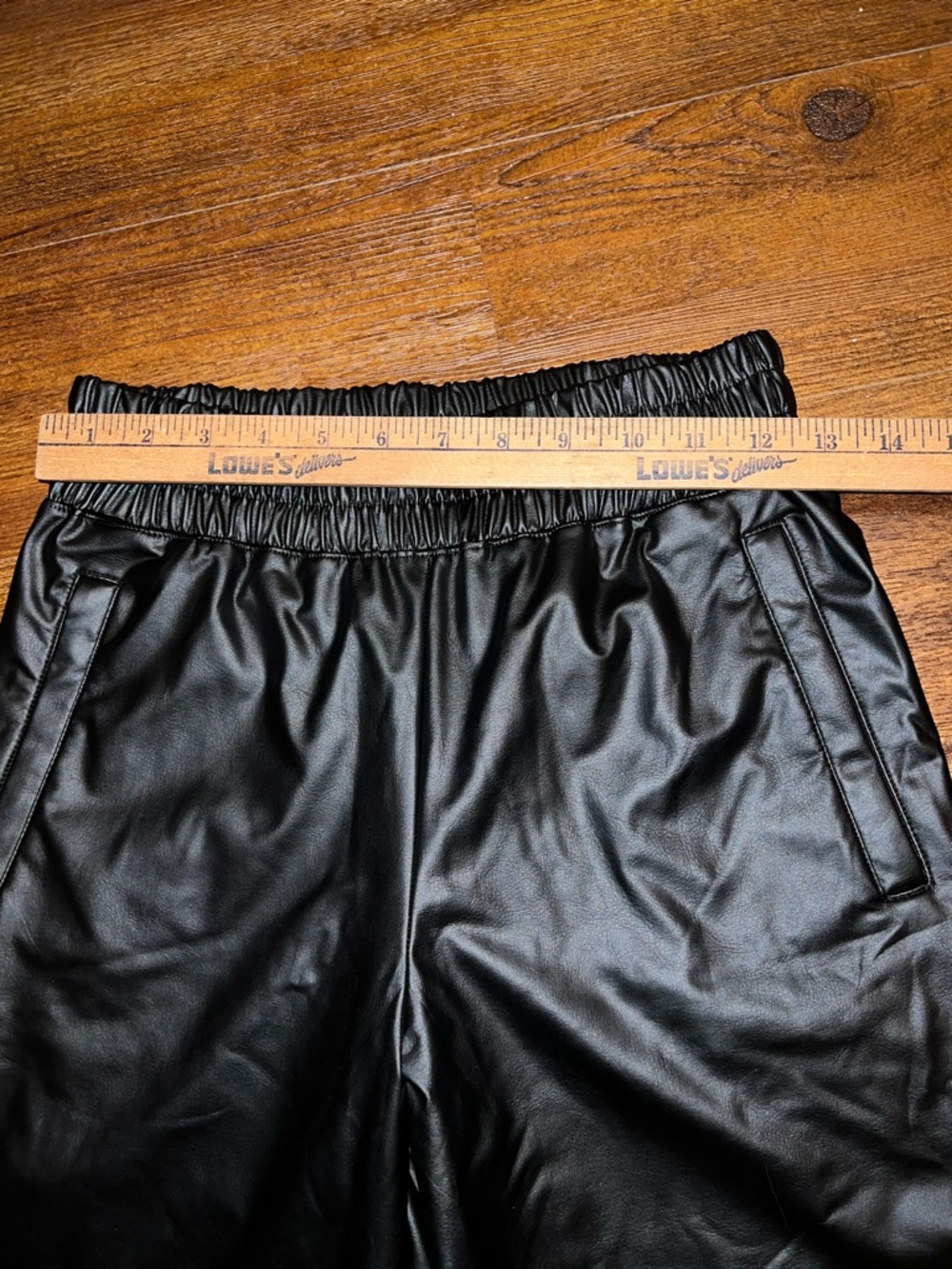 Offline By Aerie Real Luxe Black Faux Leather Chic Wide Leg Flare Pants Size XS - Picture 12 of 14